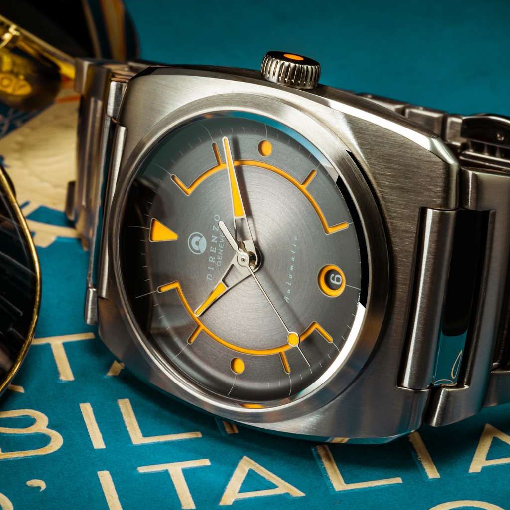 Direnzo DRZ02R Aerolite Grey & Orange Date - Swiss Made Sports