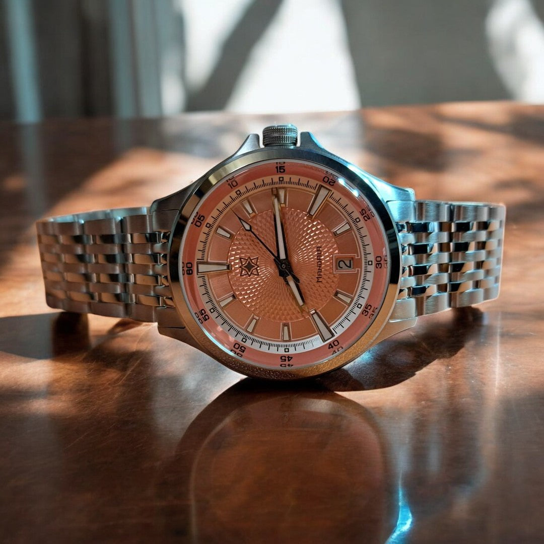 Second Hour Mandala Salmon (Copper Colored) Sports Dress Watch