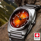 Direnzo DRZ02R Aerolite Burnt&nbsp;Orange Date - Swiss&nbsp;Made