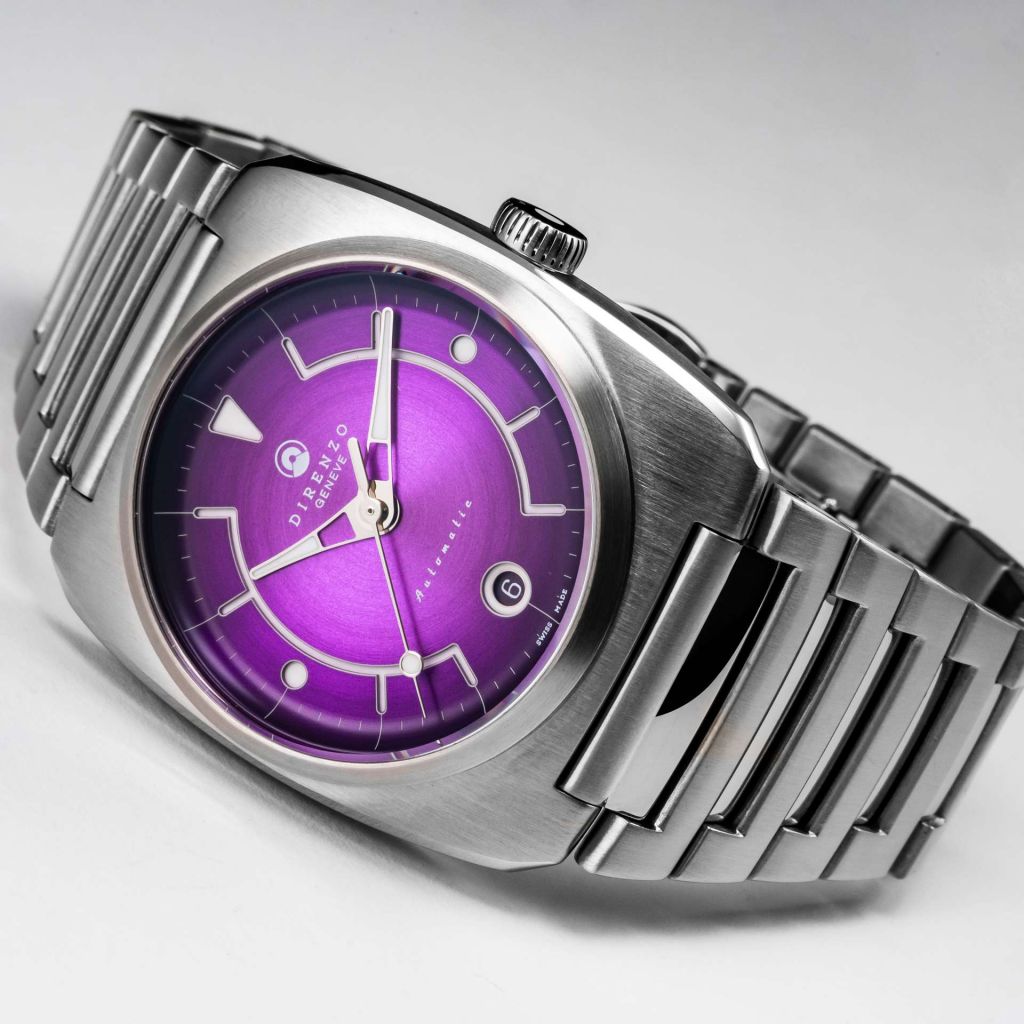 Direnzo DRZ02R Aerolite Purple Date - Swiss Made 39mm Sports Watch