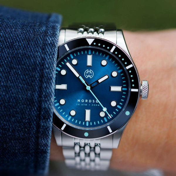 Henry Archer Nordsø Horizon Blue - 40mm Dive Watch with Sunburst