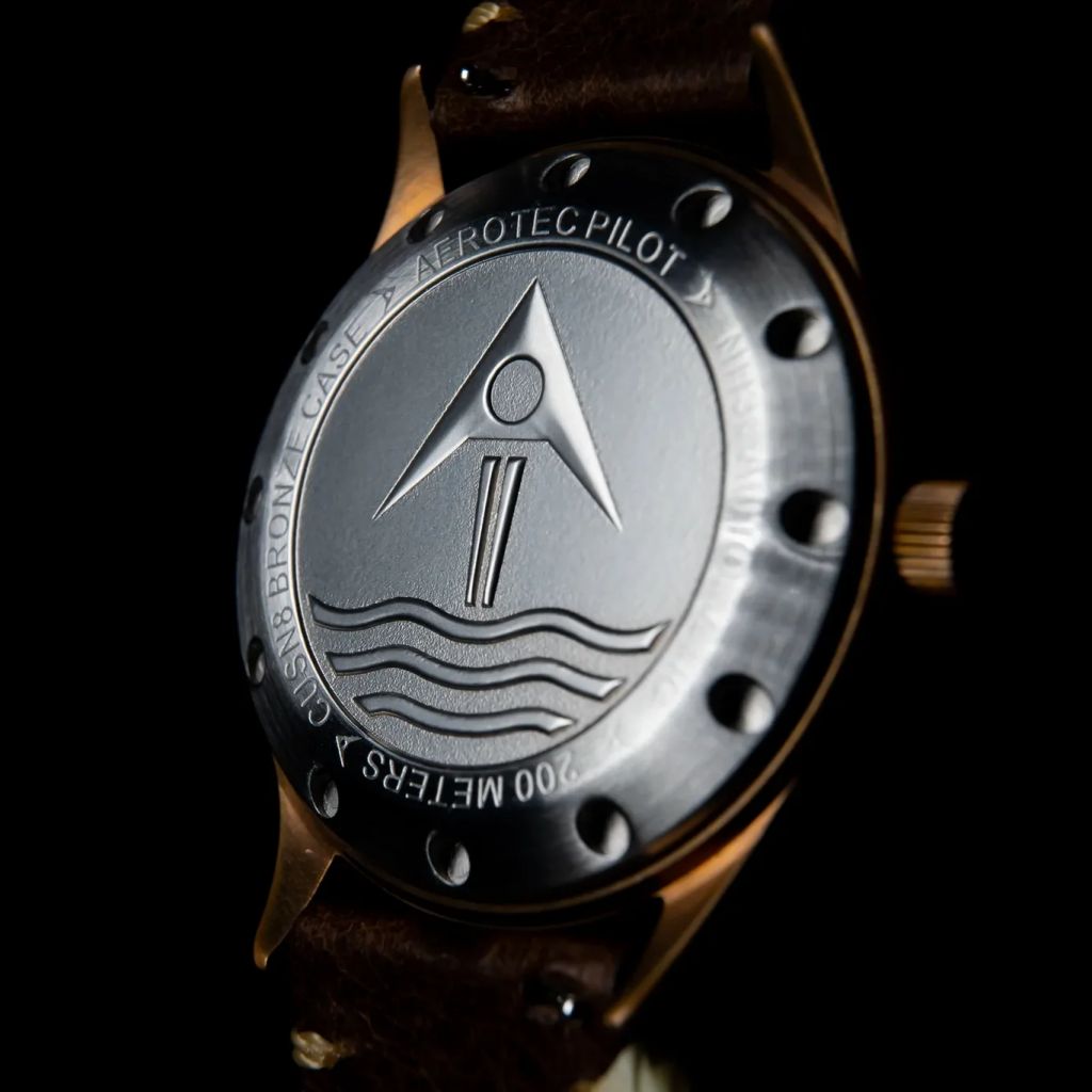 新品同様★CORETTE Face-Pilot ブラウン Aerotec Ace - Vintage Brown Pilot Watch (CuSn8 Bronze) – The