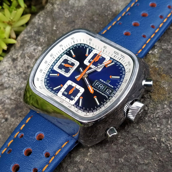 Straton Speciale - Swiss Valjoux 7750 (Blue, Polished Case)