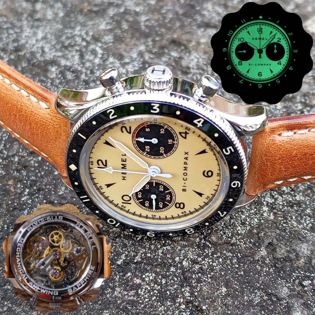 Hemel Air Wing - Full Reverse Lume Ivory Color Panda Dial