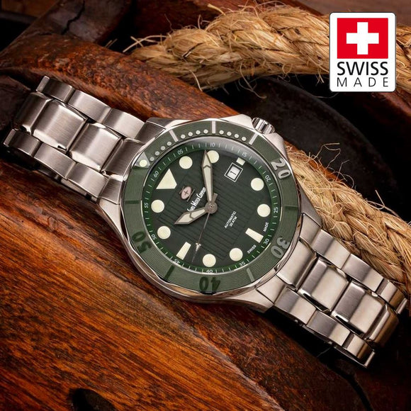 SWC Diver - Green (Swiss Made Limited Edition) 20x Layers of Super-Luminova