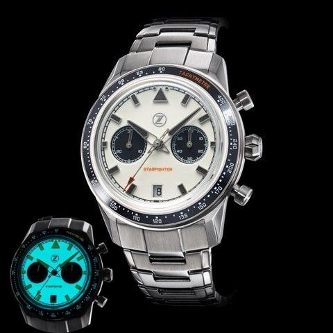 Zelos Starfighter Chronograph - Frost Limited Edition Panda Dial