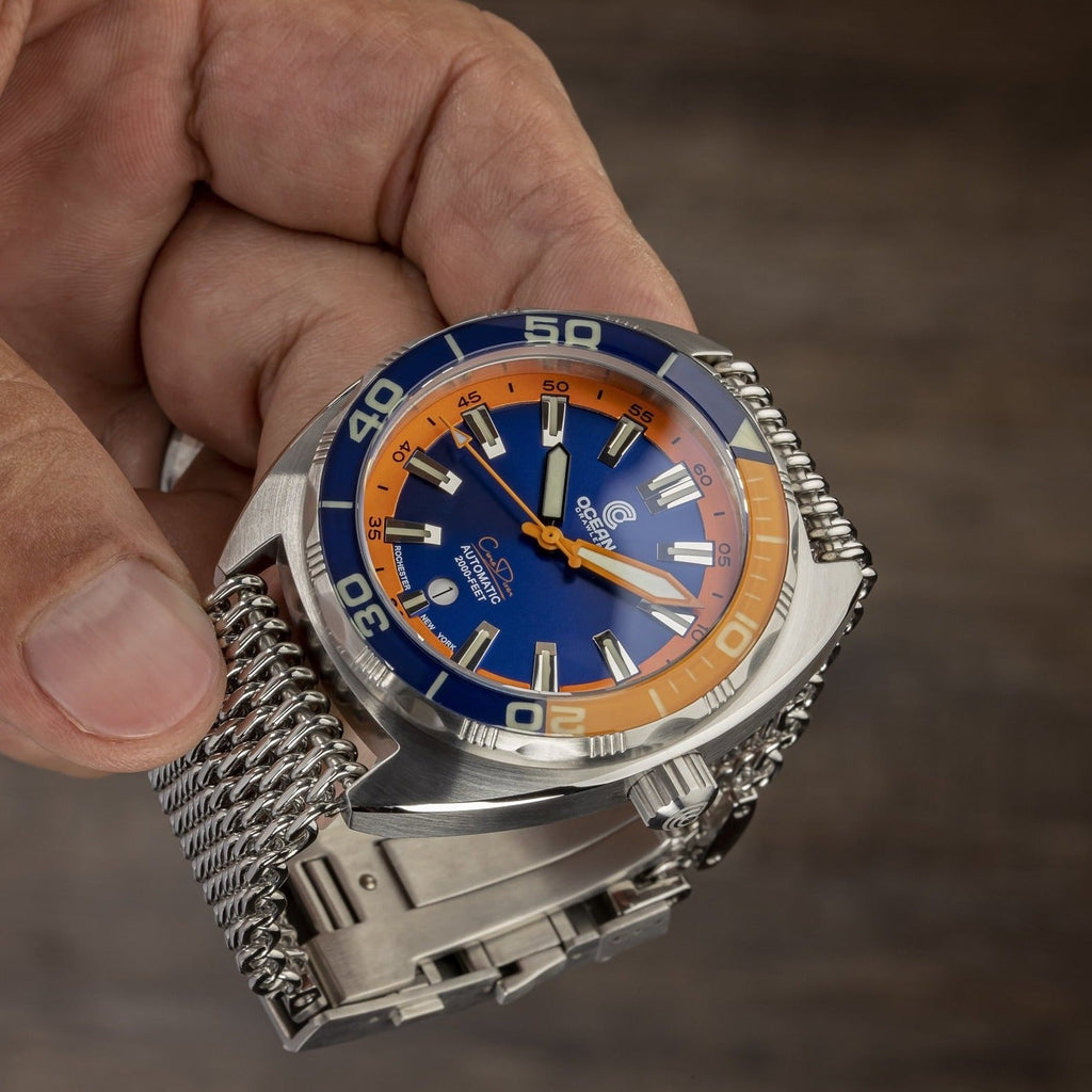 Ocean Crawler Core Diver (Blue/Orange) LE - 600m Regulated Swiss