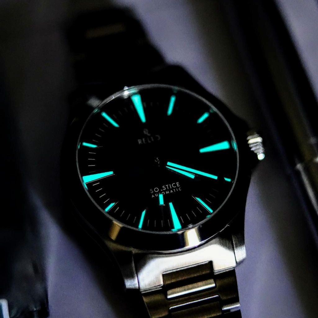 Relio Solstice Noir - Sports Dress Watch with Black Sunburst Dial – The ...