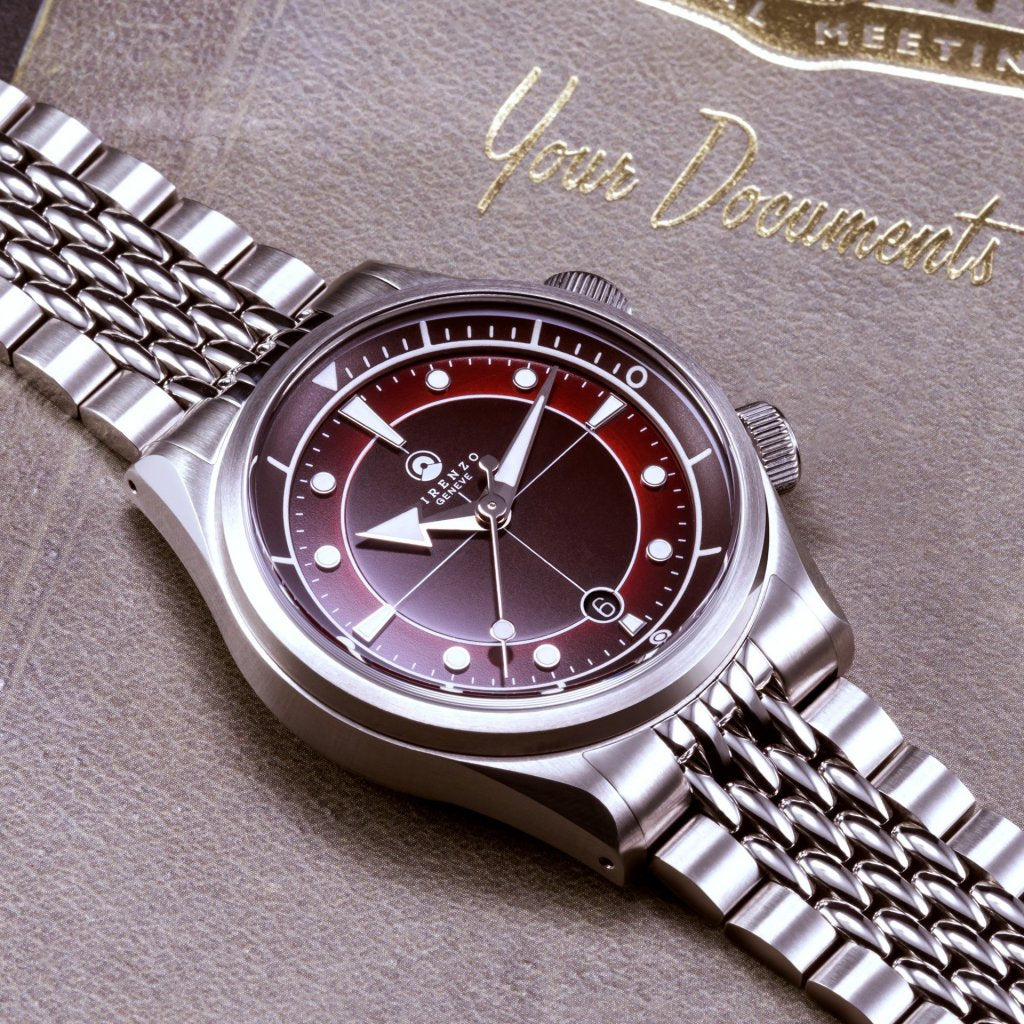 Direnzo DRZ05 Solaris - Burgundy Red with Date (Swiss Made) – The