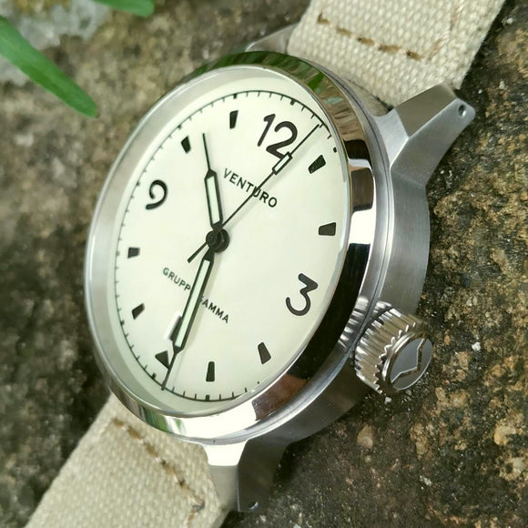 Venturo Field Watch #1 by Gruppo Gamma - Cream Dial