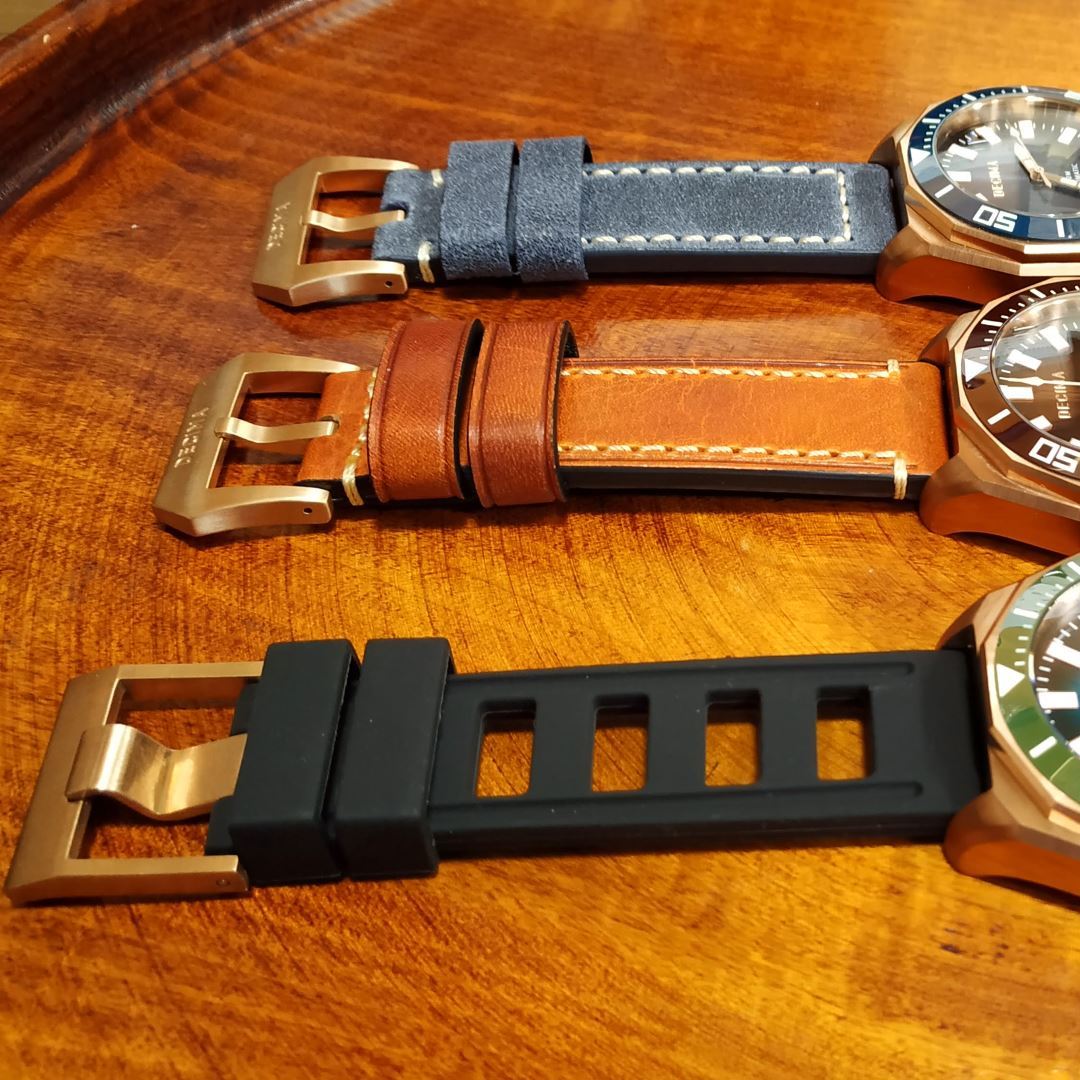 22MM Rubber Dive Strap with CuSn8 Bronze Buckle (Fits Decima